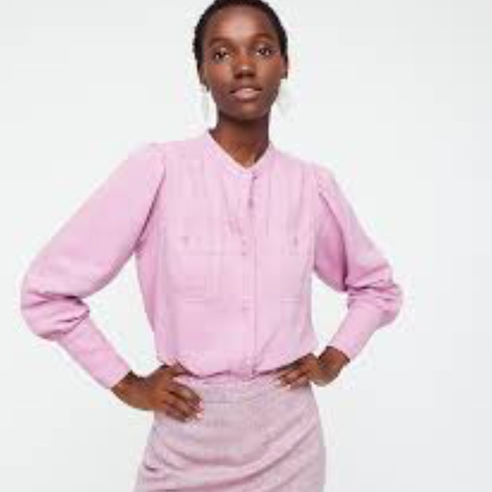 3/$30 J Crew Point Sur Green Draped Button Shirt - Picture 2 of 7